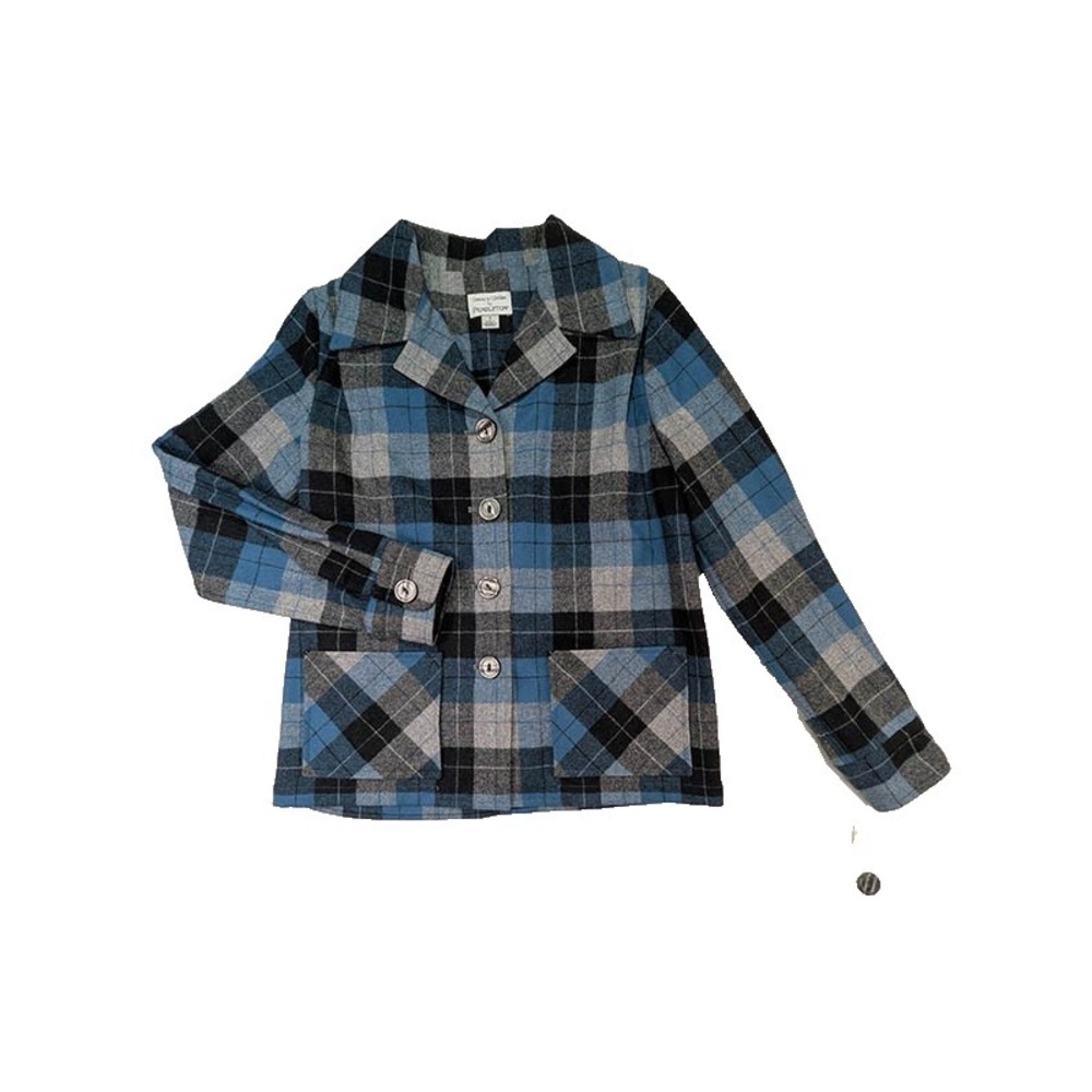 NEW Pendleton Wool Shacket Womens S Lumberjack Blue Coastal Preppy Utility Chore